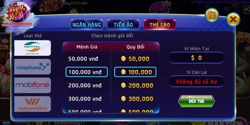 Lưu ý khi rút tiền Rikvip